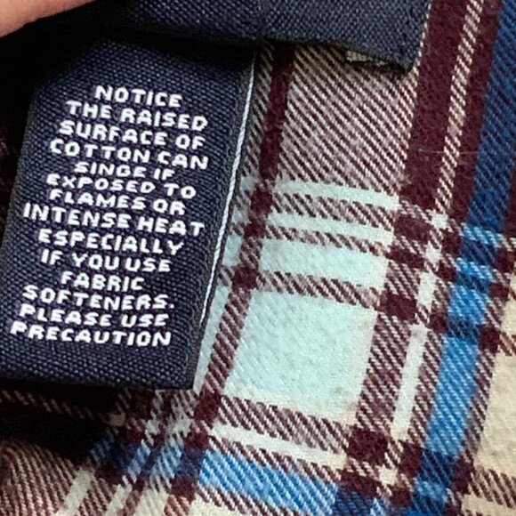 Lands' End Wm Plaid Cotton Flannel Pintuck Button Blouse Sz 6 Roll Tab 210H - Picture 7 of 9